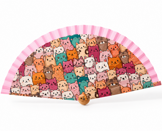 Abanico con diseños de gatos