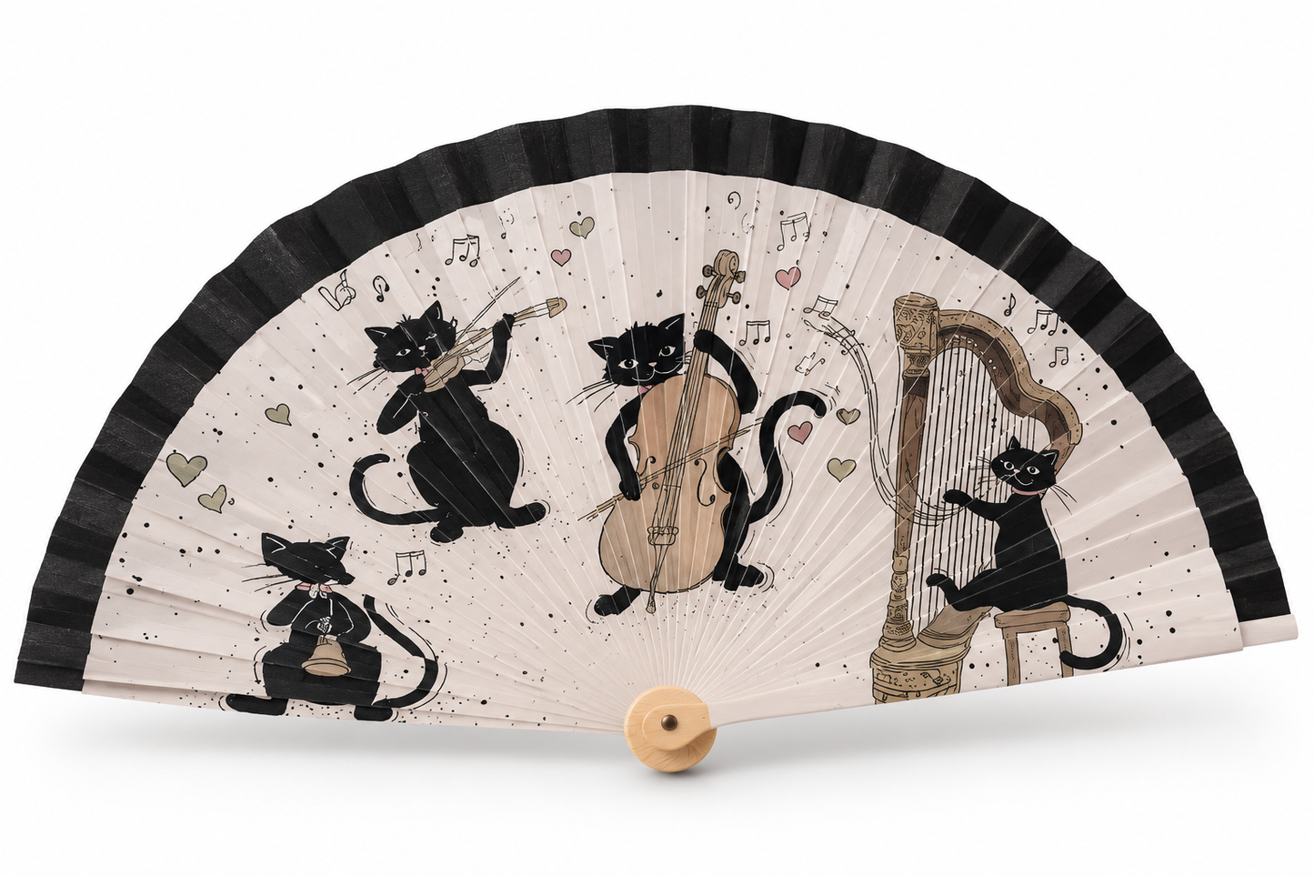 Abanico con diseños de gatos