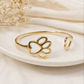 Pulsera Acero inoxidable Corazón y Huella Dorada Ajustable