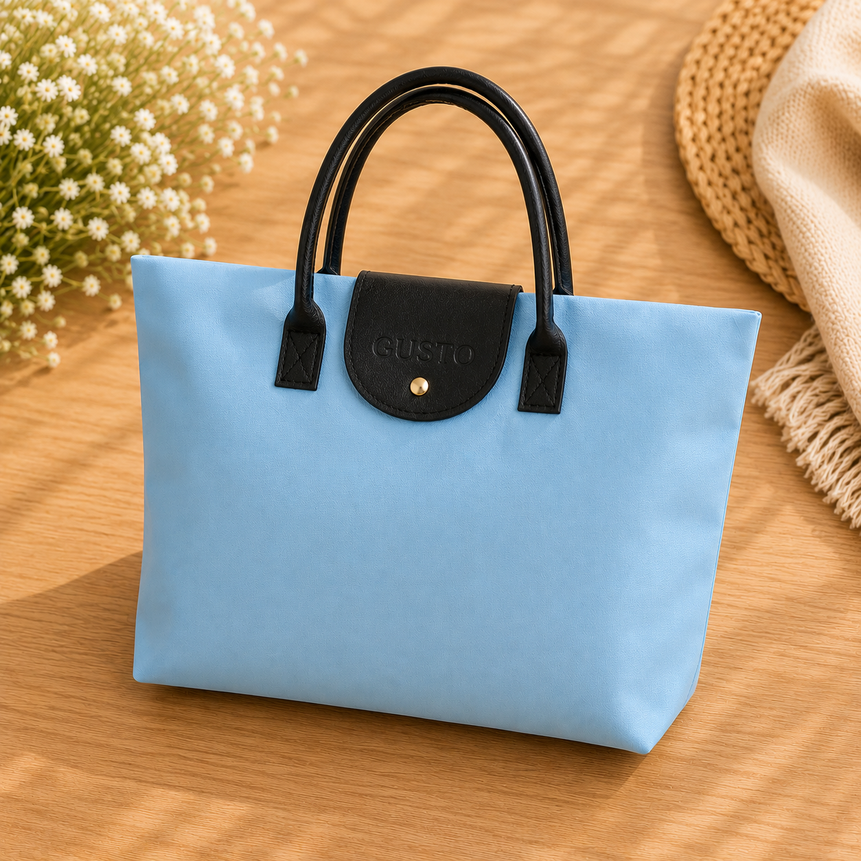 Bolso Plegable “Blue Cat Essentials” 🌸🐱