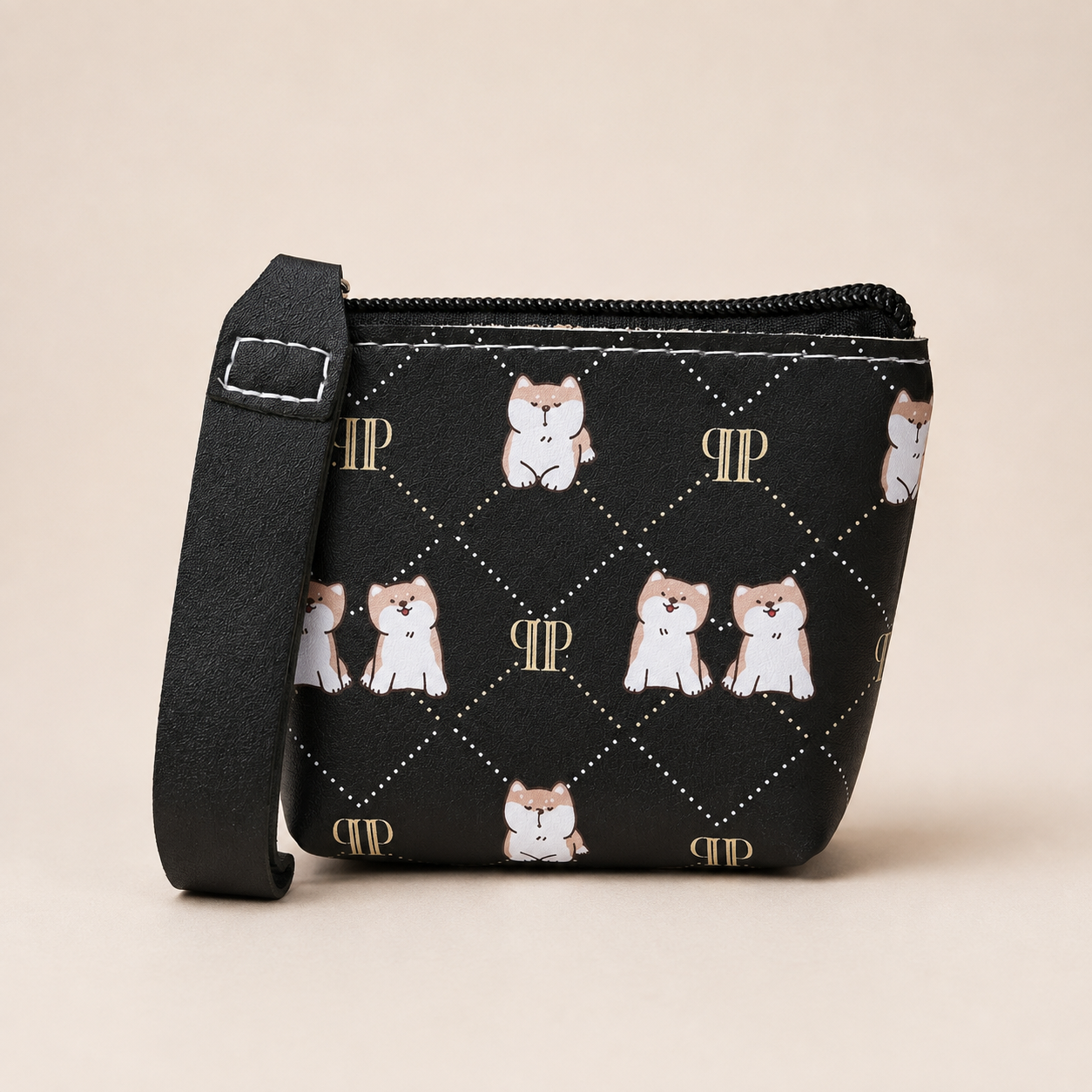 Monedero Negro de Perritos