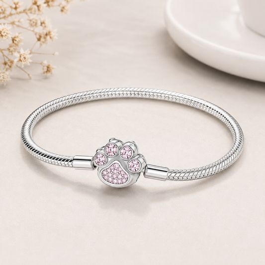 Pulsera de plata de ley Huella con Circonitas