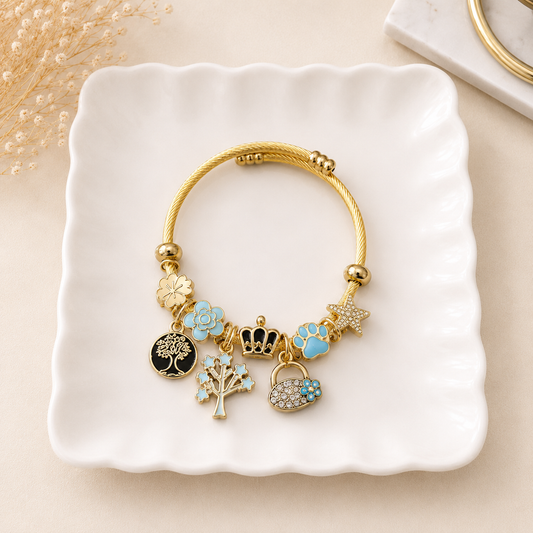 Pulsera Rígida “Huellas de Esperanza” 🐾💙✨