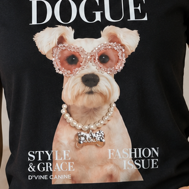 🐶 Camiseta negra “DOGUE – Fashion Dog”