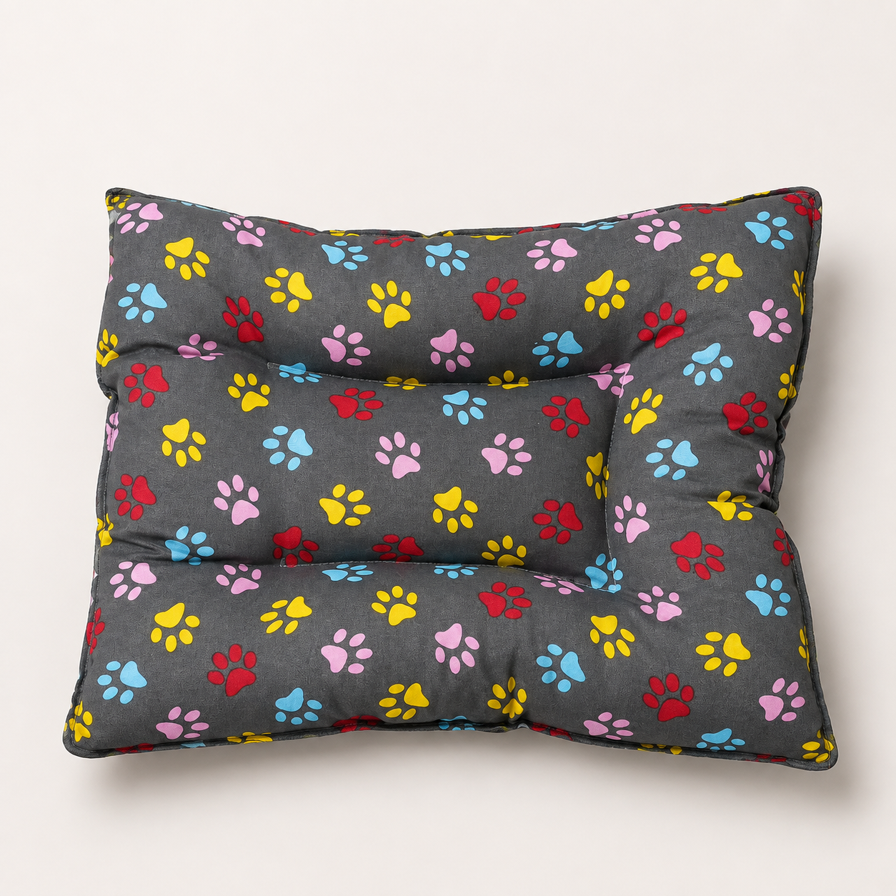 Colchoneta Acolchada para Mascotas con Huellas Multicolor