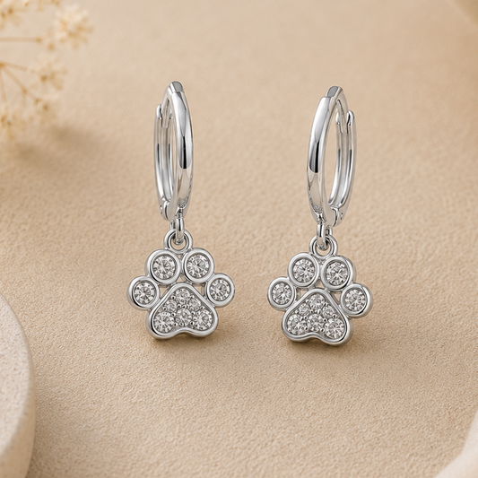Pendientes Huella Plateada