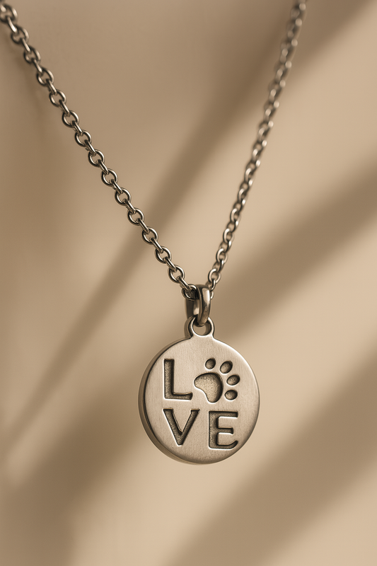 Collar de Acero LOVE con Huella