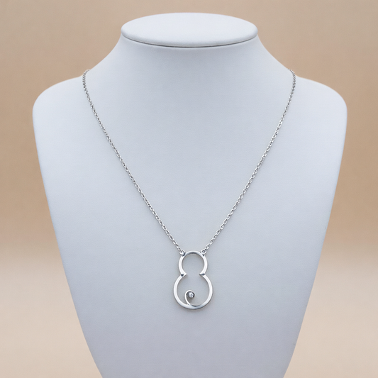 Collar Silueta Gato Minimalista Acero Inoxidable color plata