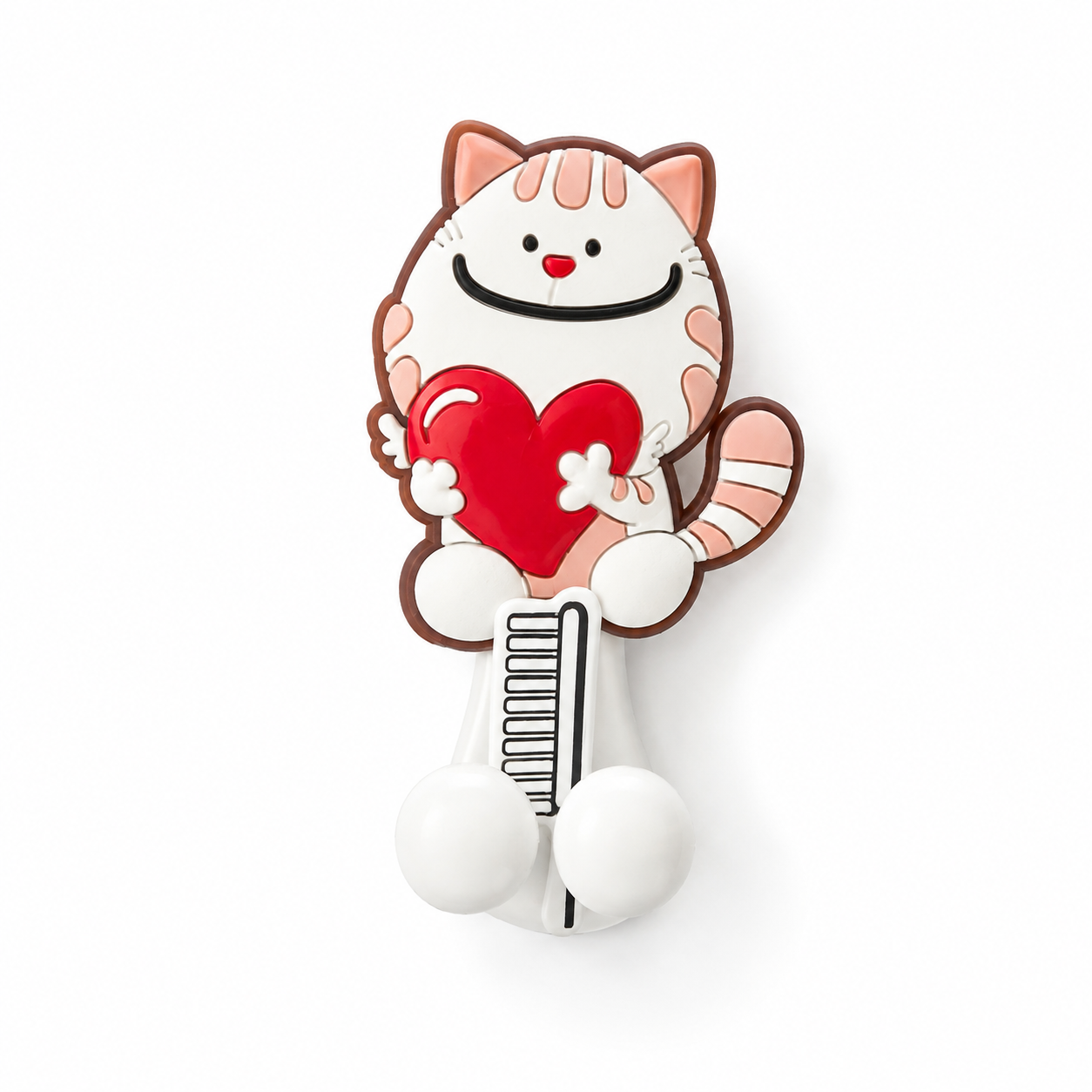 Soporte Gatuno para Cepillos – Gatito con Corazón