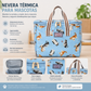 Nevera Térmica. Estampado Gatitos Azul