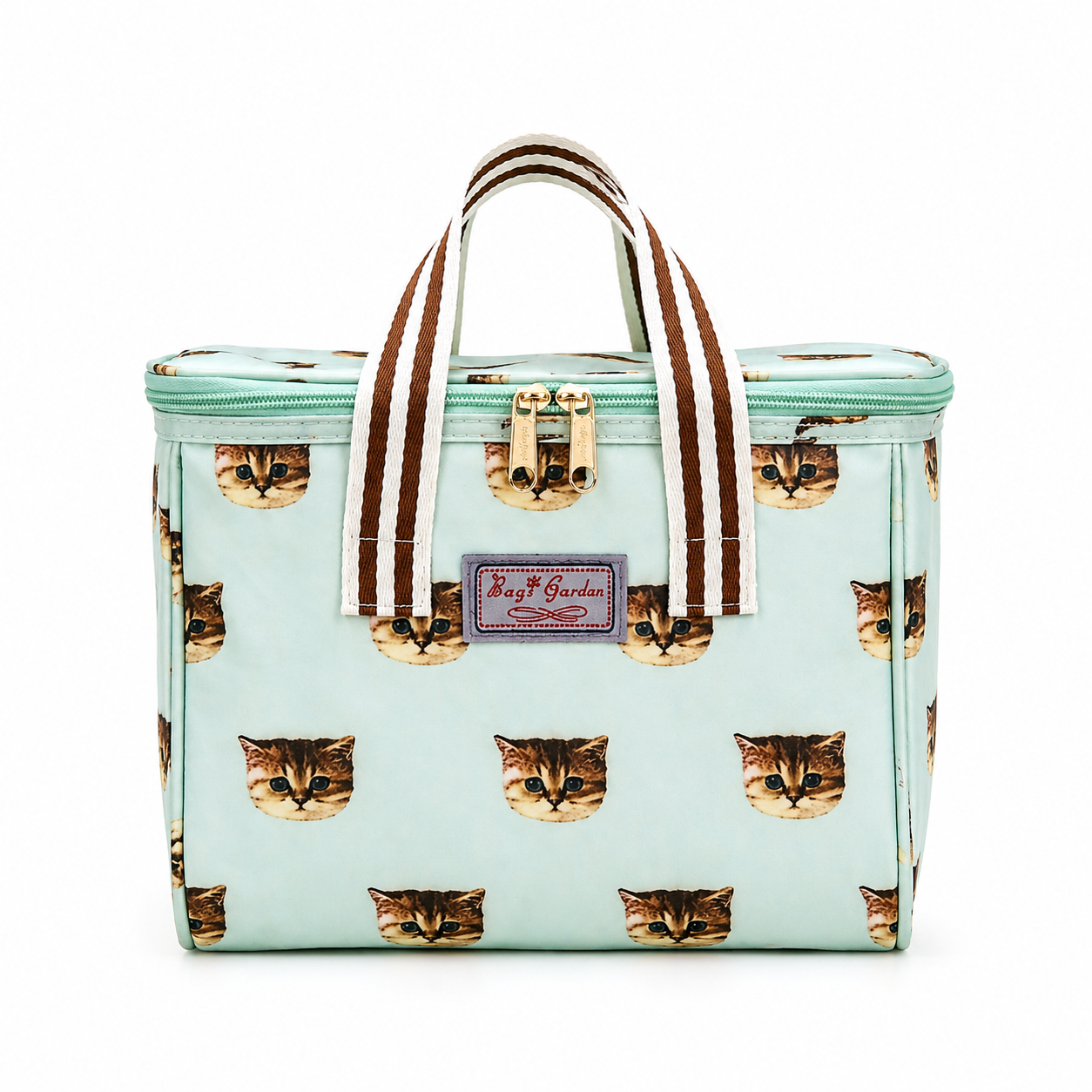 Nevera Térmica. Estampado Gatitos Verde