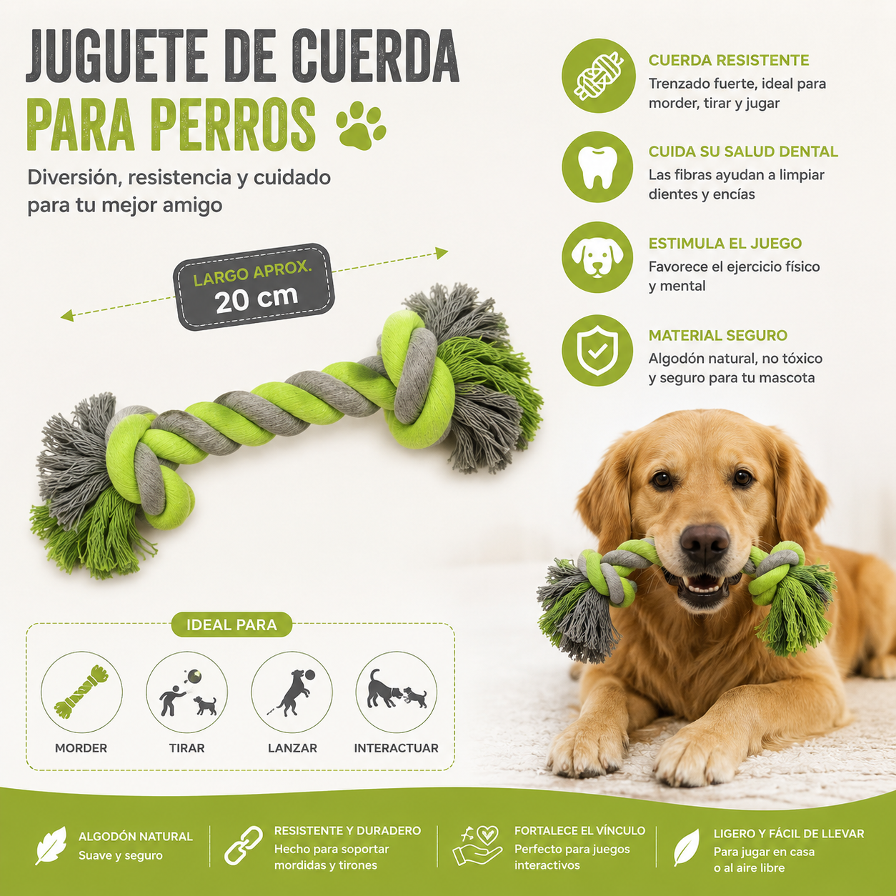 Juguete de Cuerda con Nudos para Perros