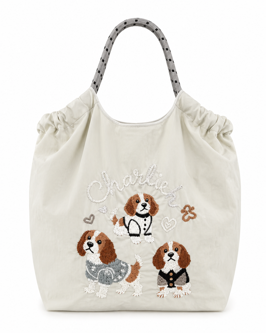 Bolso Tote Perros Beagle beige
