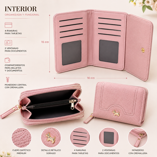 Cartera Rosa Multifunción