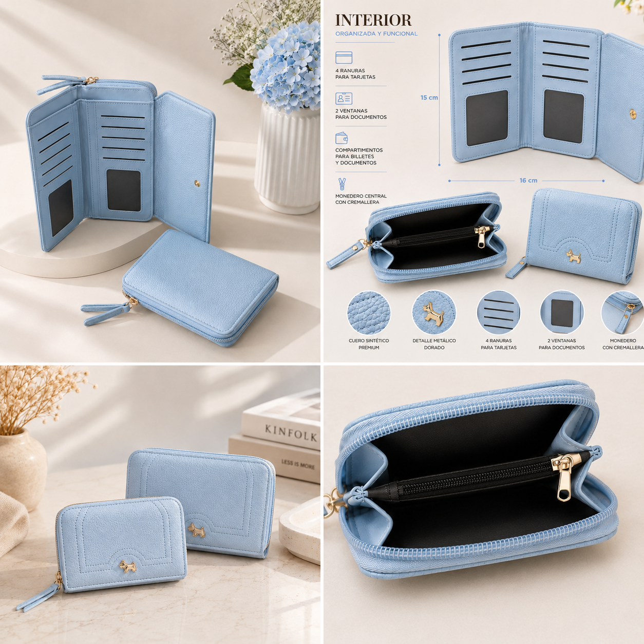 Cartera Azul Multifunción