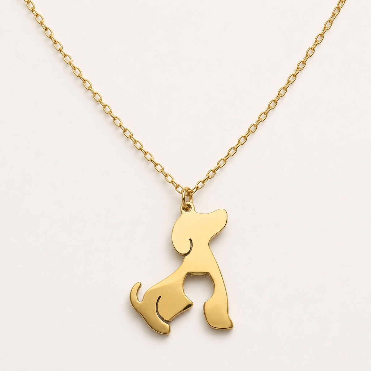 🐾 Collar de Acero Dorado Perro & Gato – Amor Incondicional