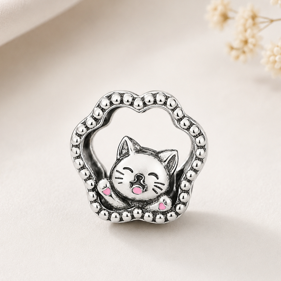 Charm Plata de Ley- Huella Rosa