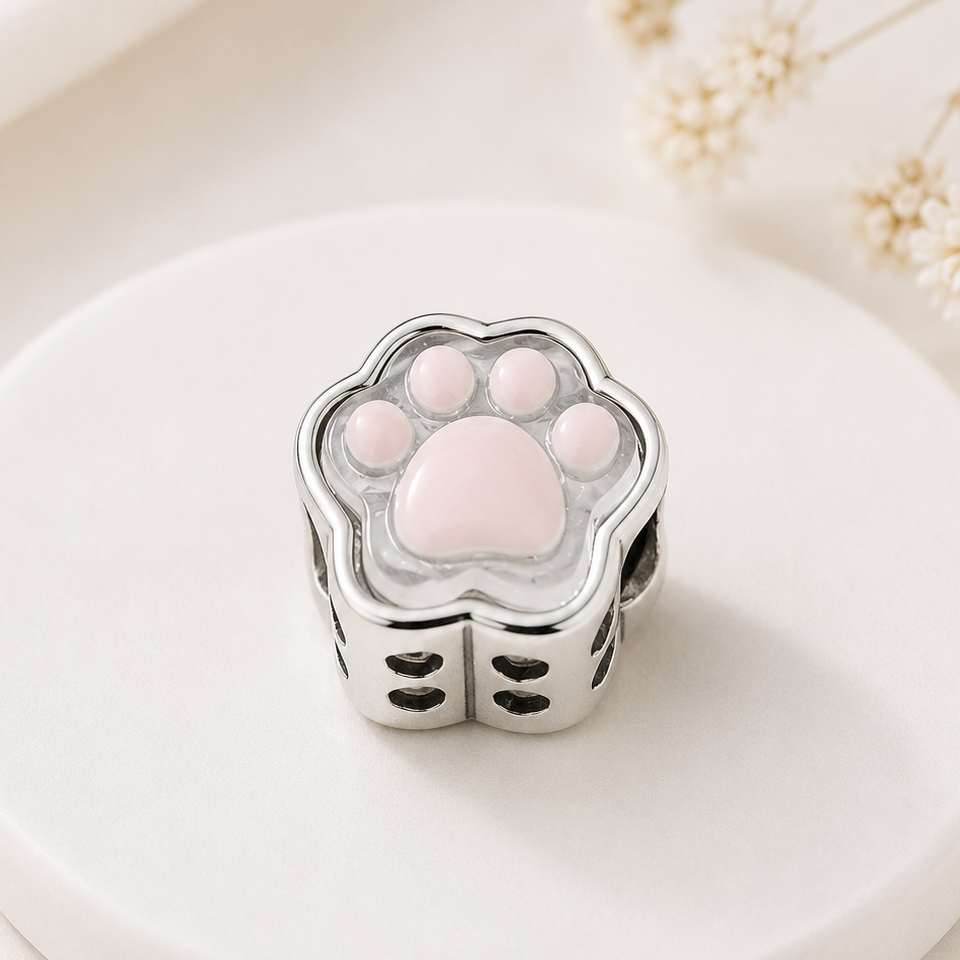 Charm Plata de Ley- Huella Rosa