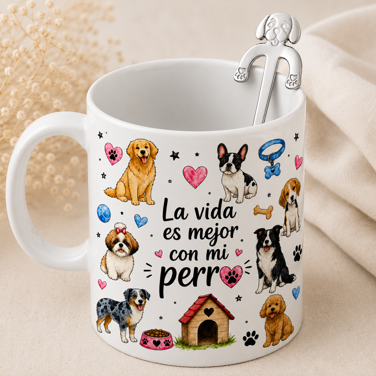 Cucharilla de Café de Acero Inoxidable Perro