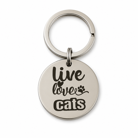 Llavero Metálico "LIVE LOVE CATS"