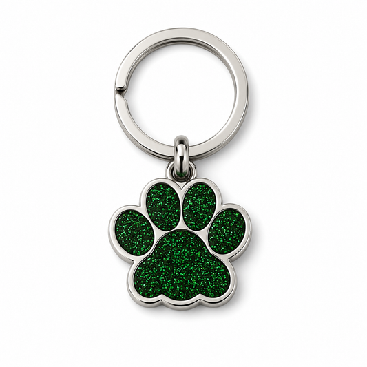 Llavero Huella con Brillo - Verde Bosque