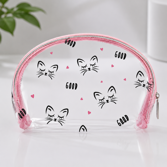 Neceser Transparente Gatitos Rosa