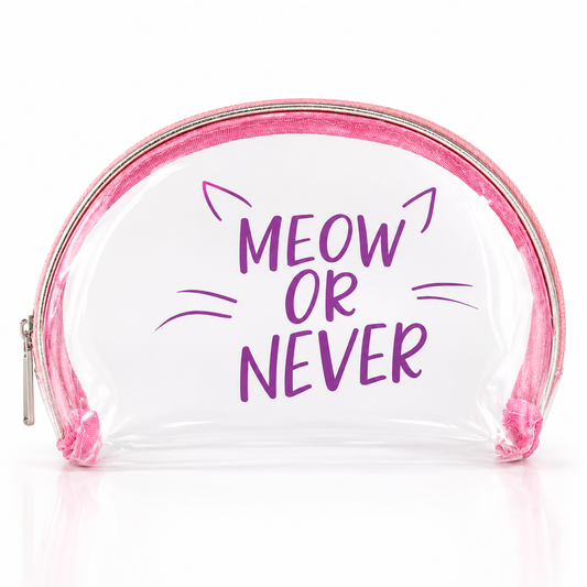 Neceser Transparente Meow or Never Rosa