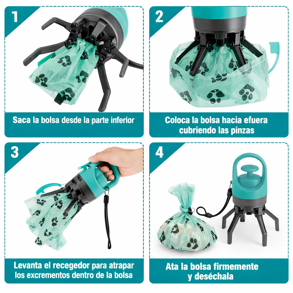 Recogedor portátil de excrementos para mascotas