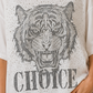 Camiseta Oversize Blanca Tigre &amp; Alas con Strass