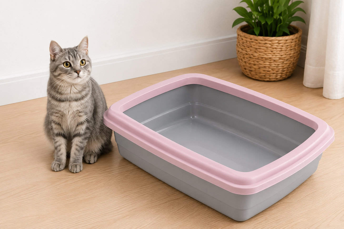 Arenero Abierto para Gatos con Pala – 48 × 32 × 11 cm