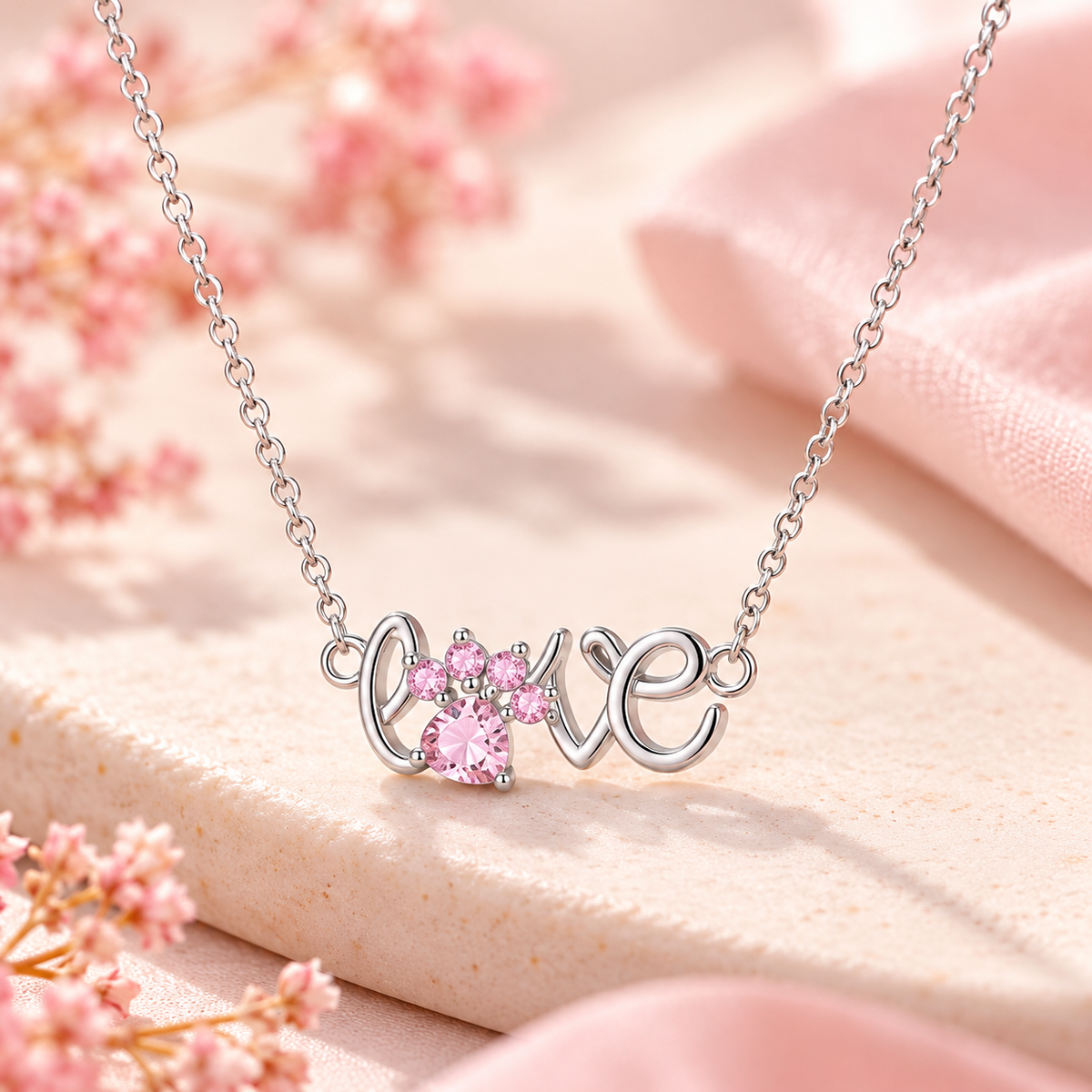 Collar Love con Huella de Plata de Ley 925