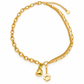 Collar dorado con corazón y huella