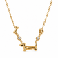 🐶 Collar de Acero Dorado con Perro, Huella y Hueso