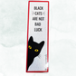 Marcapáginas con diseño de gatito "Black cats are not bad luck", color rojo