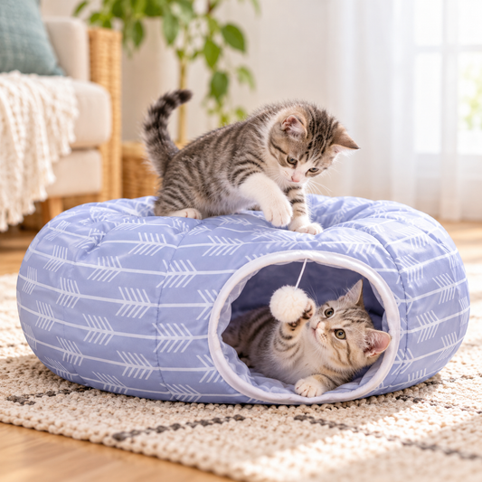 Túnel de juego para gatos de tela Oxford – 90 cm