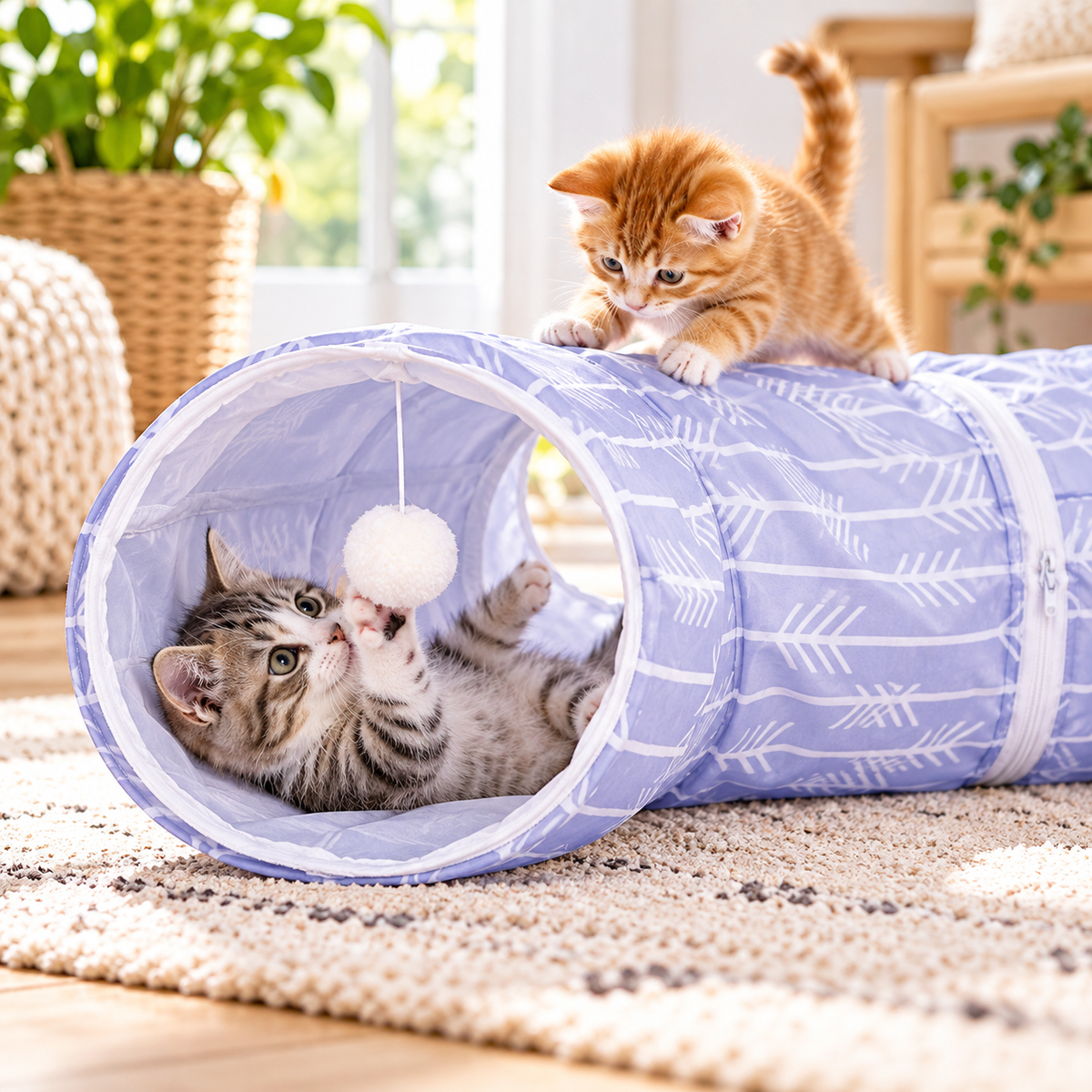 Túnel de juego para gatos de tela Oxford – 90 cm