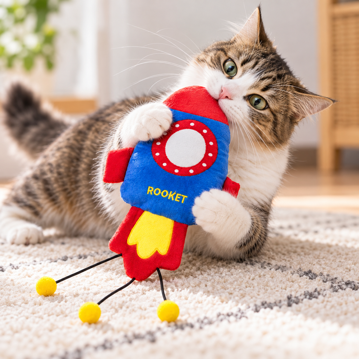Juguete de peluche Cohete con catnip para gatos
