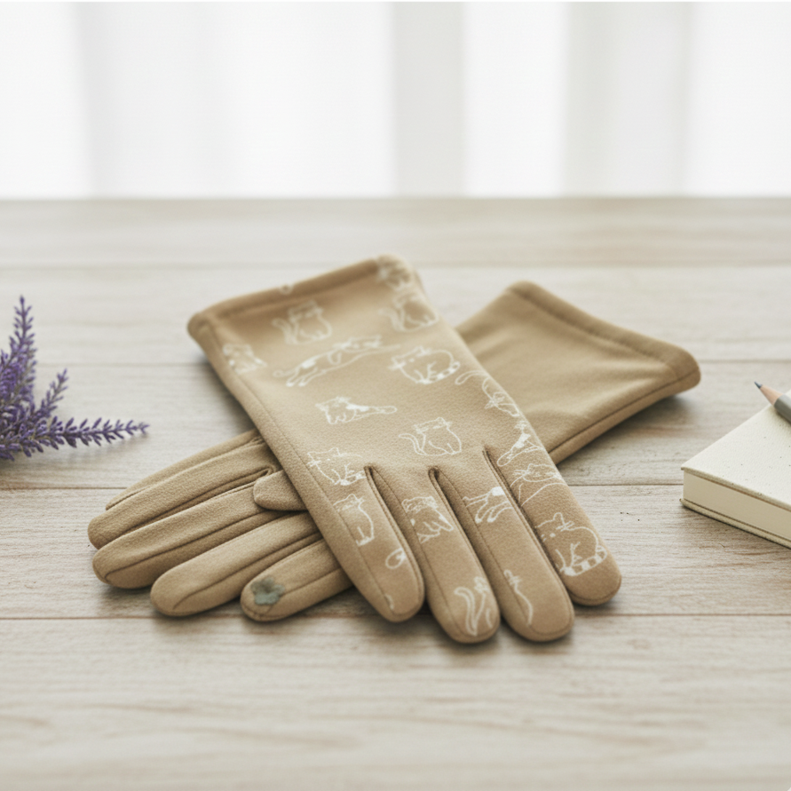 Guantes “Miau Beige”