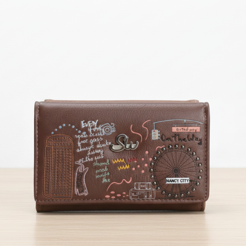 Cartera Gatuna “Sweet Cat”MYC907 – Compacta, práctica y con estilo- marrón