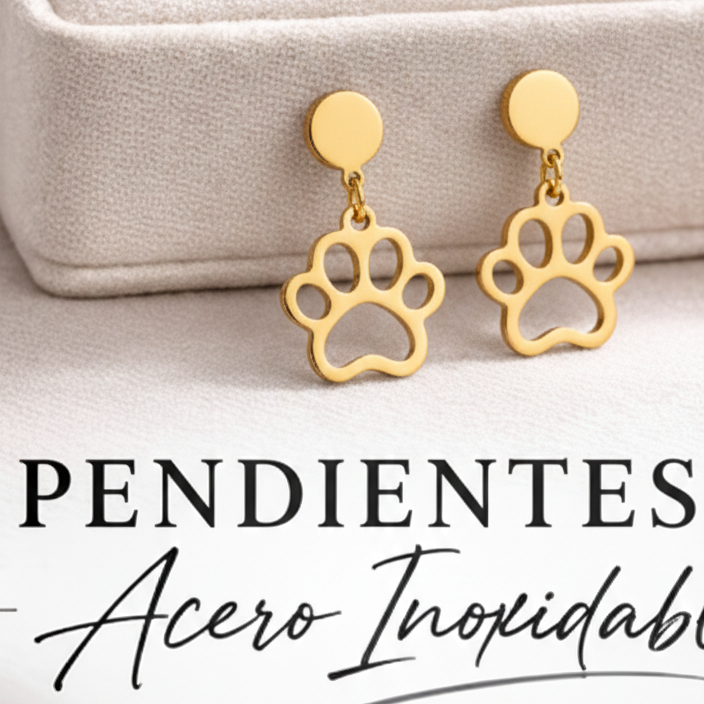 Pendientes con diseño de huella en color dorado