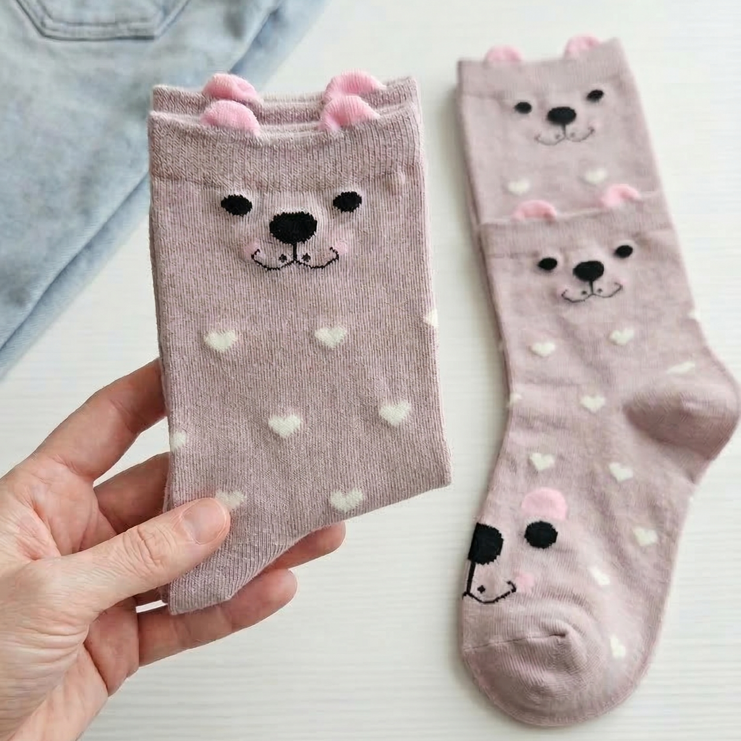 Pack 3 calcetines de algodón gato kawaii