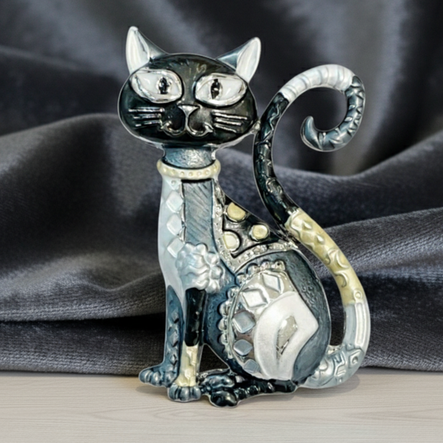 Broche Magnético Gato Elegante