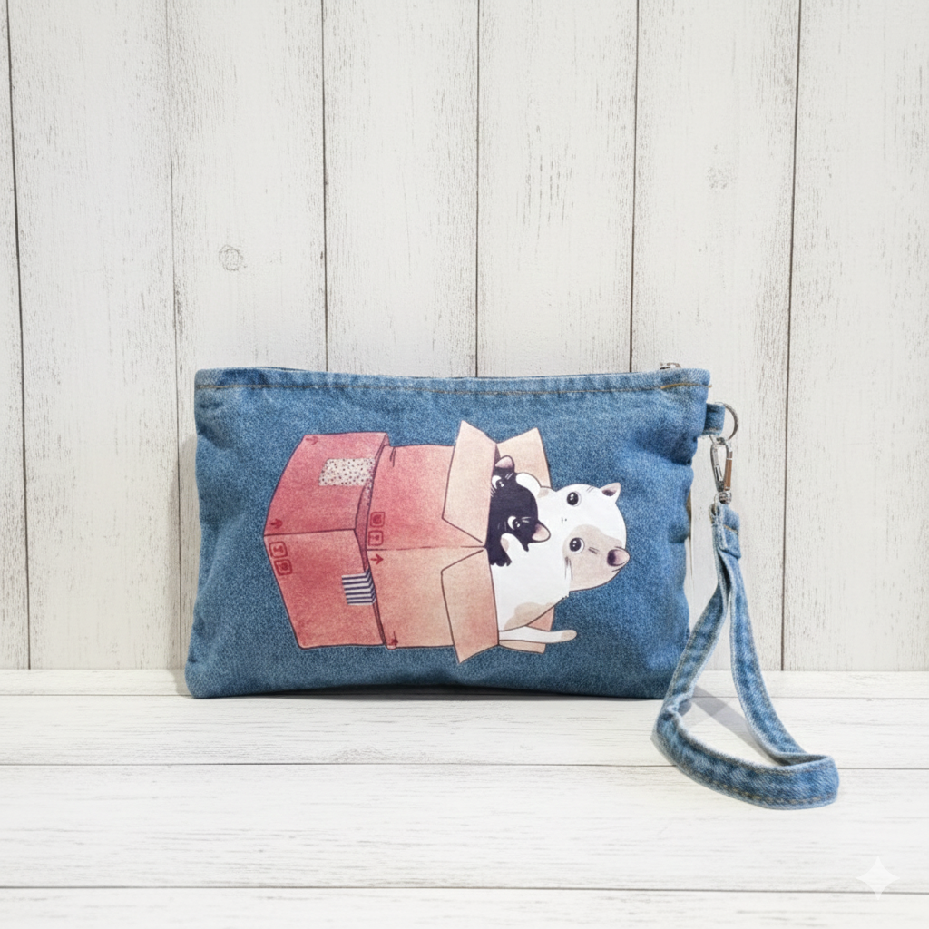 Bolso–Neceser Vaquero gatitos en caja