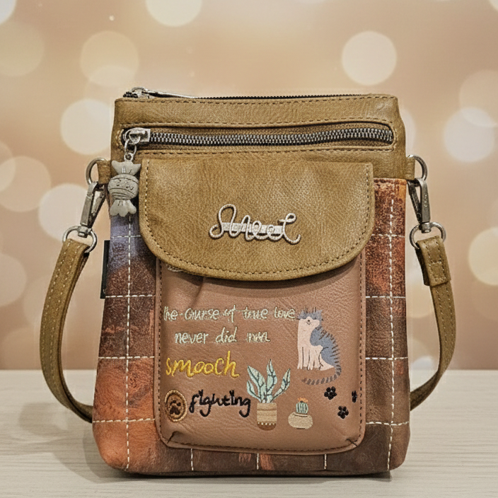 Bolso Bandolera Gatuno “Sweet Candy” (XH-09#). kaki