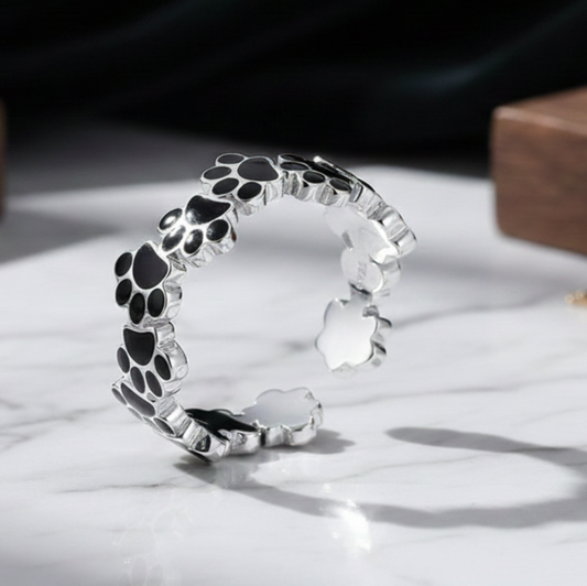 Anillo Huellitas Gatunas – Plata de Ley