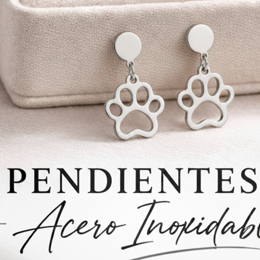 Pendientes con diseño de huella en color plata