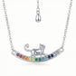 Collar “Gatito Arcoíris” de Plata de Ley