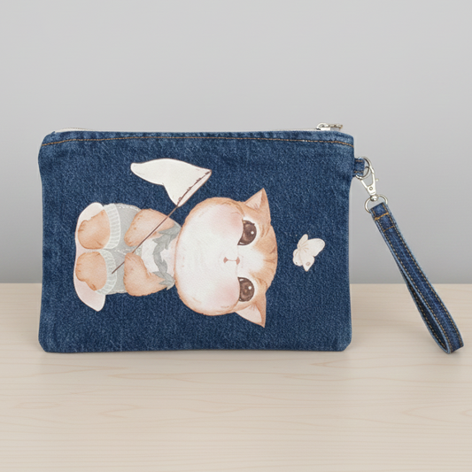 Bolso–Neceser Vaquero Gatito con mariposa
