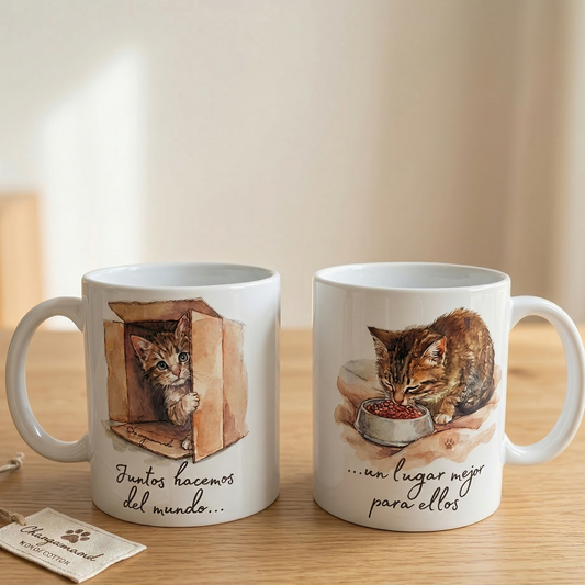 Pack 2 tazas gatitos – “Juntos hacemos del mundo un lugar mejor”