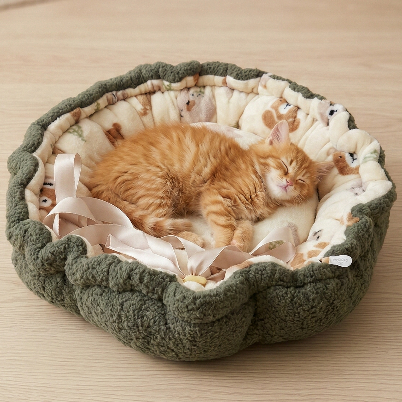 Cama para gato hecha a mano 2 en 1